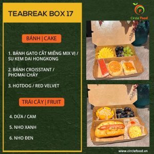 Menu thực đơn teabreak box TBB17