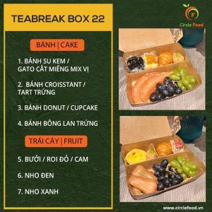 Menu thực đơn teabreak box TBB22