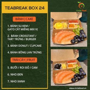 Menu thực đơn teabreak box TBB24