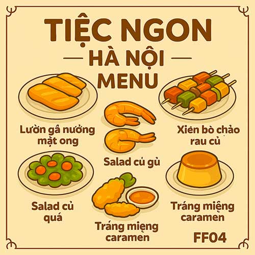 Menu thực đơn set tiệc Finger food FF04