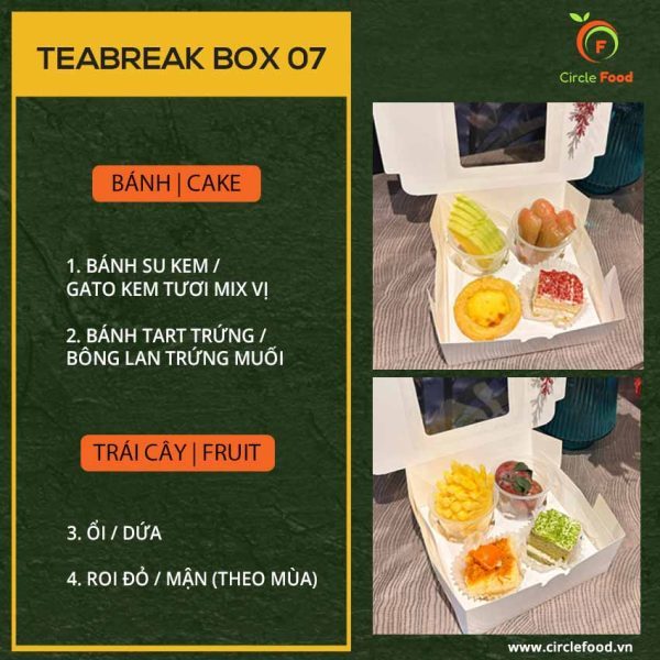 Menu thực đơn teabreak box TBB01