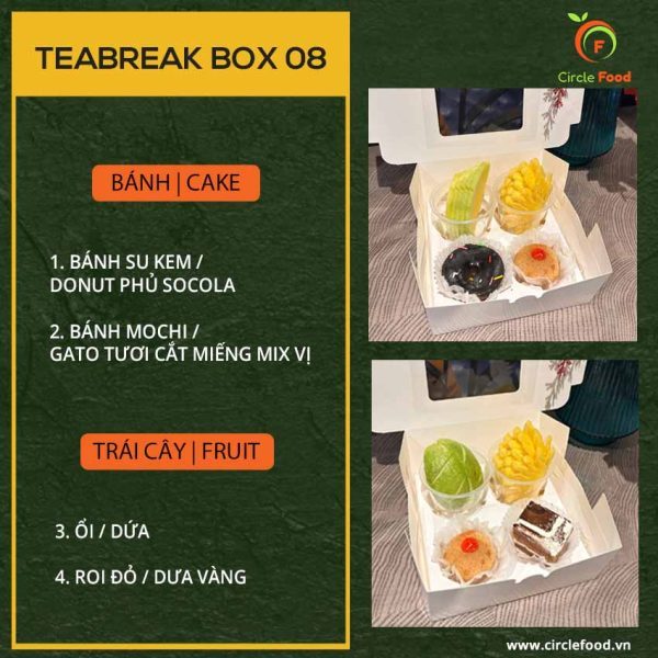 Menu thực đơn teabreak box TBB08