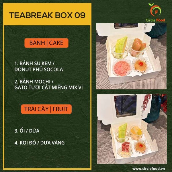 Menu thực đơn teabreak box TBB09