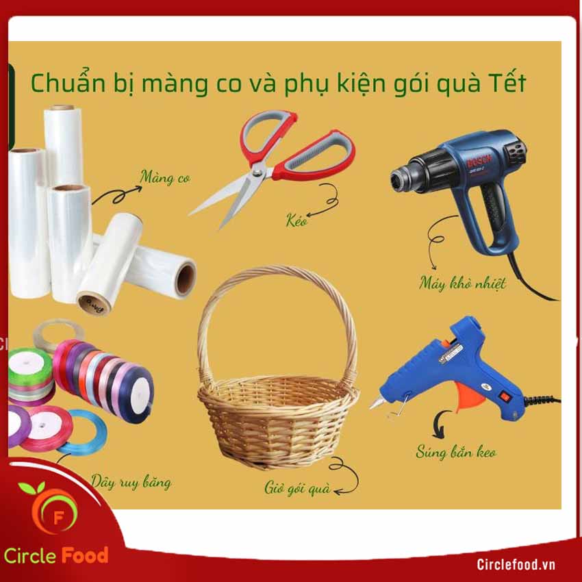 dụng cụ làm giỏ quà Tết