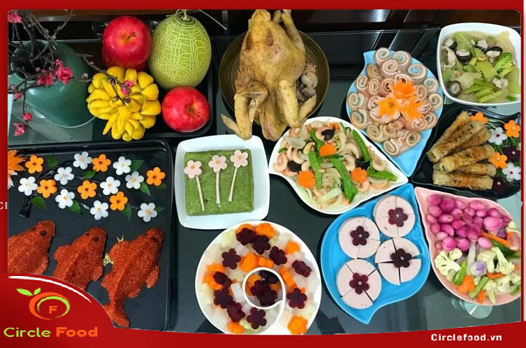 hình ảnh mâm cơm cúng ông Công ông Táo - mâm cỗ mặn