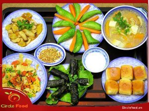 mâm cơm chay cúng ông Công ông Táo