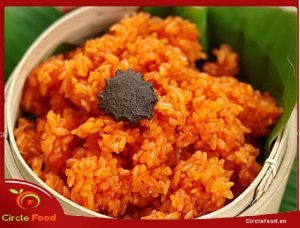 mâm cơm chay cúng ông Công ông Táo - xôi gấc