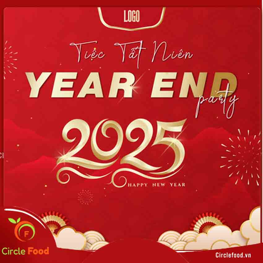 phông nền backdrop Year End Party Tết Ất Tỵ 2025