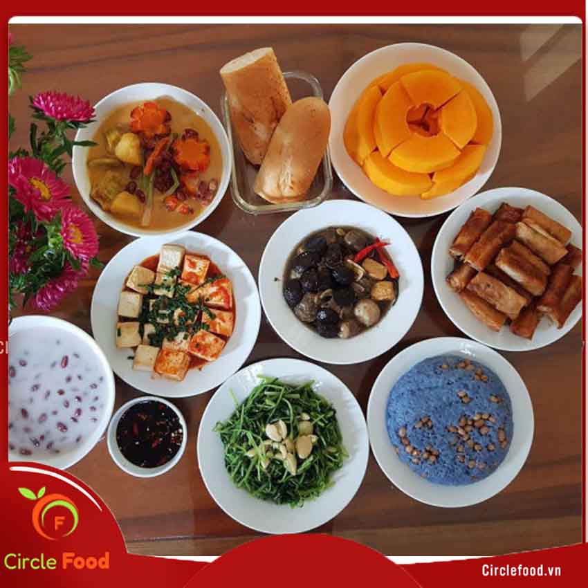 Mâm cúng chay ngày rằm tháng Giêng