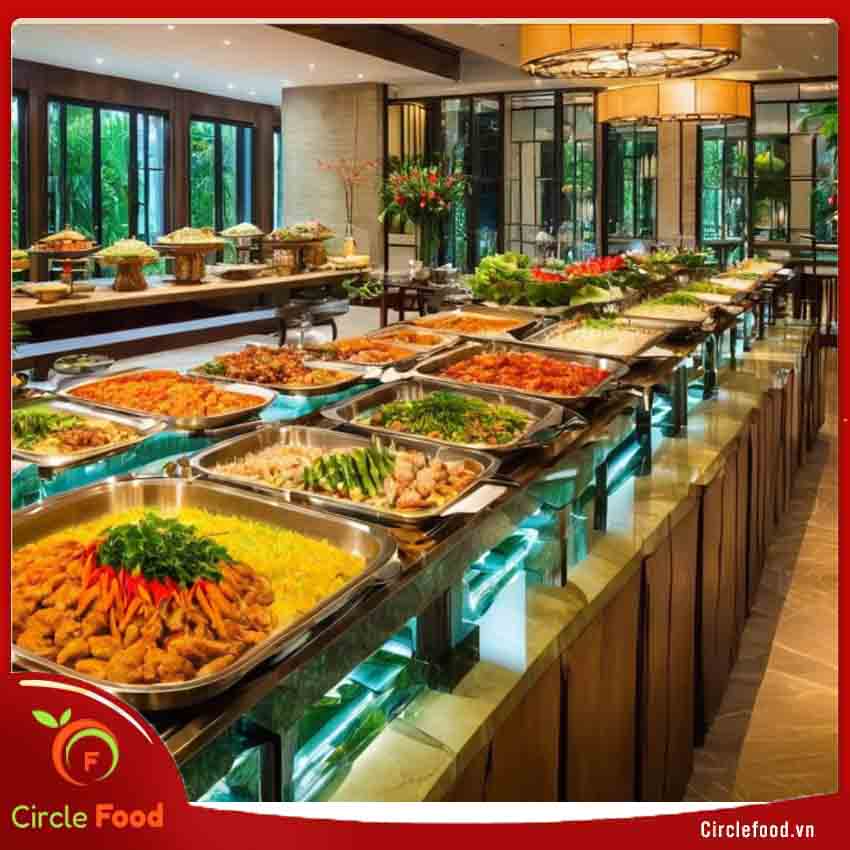 tiệc buffet tối trên tàu Indochina Queen